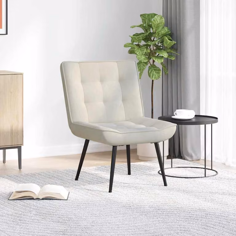 Poltrona Relax vidaXL in Velluto Beige con Braccioli L/P/H: 64 x 74 x 84 cm