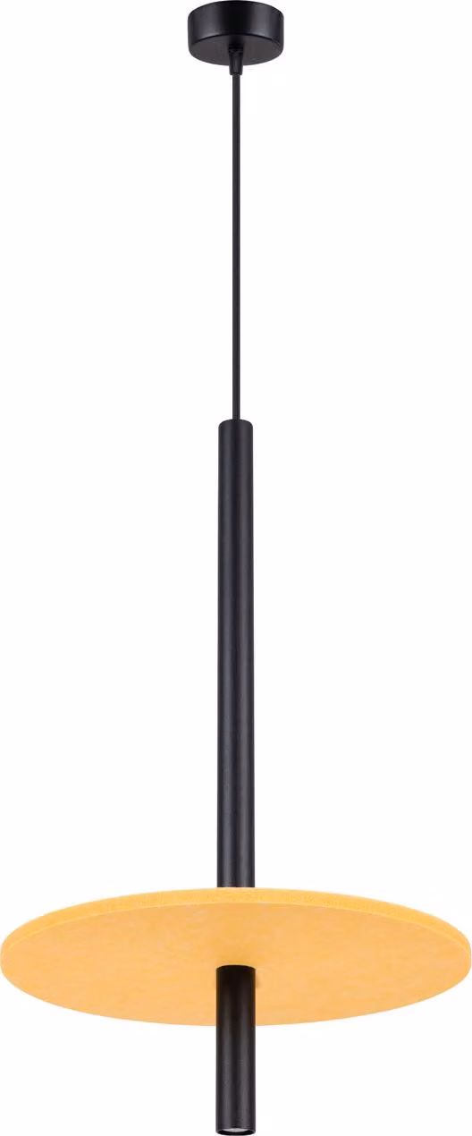 Lampada a sospensione FELTRO 1 nero/giallo 1xG9 8W feltro/acciaio 126x30x30cm Sollux Lighting