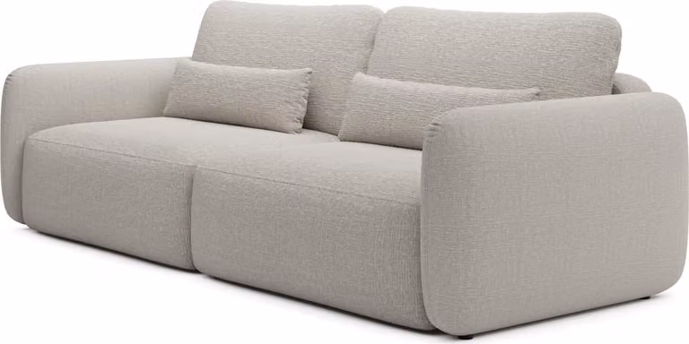 FURNLUX Divano Mossa Grigio e Nero 238cm / Colore principale: Grigio / Dimensioni: 238 x 87 x 103 cm