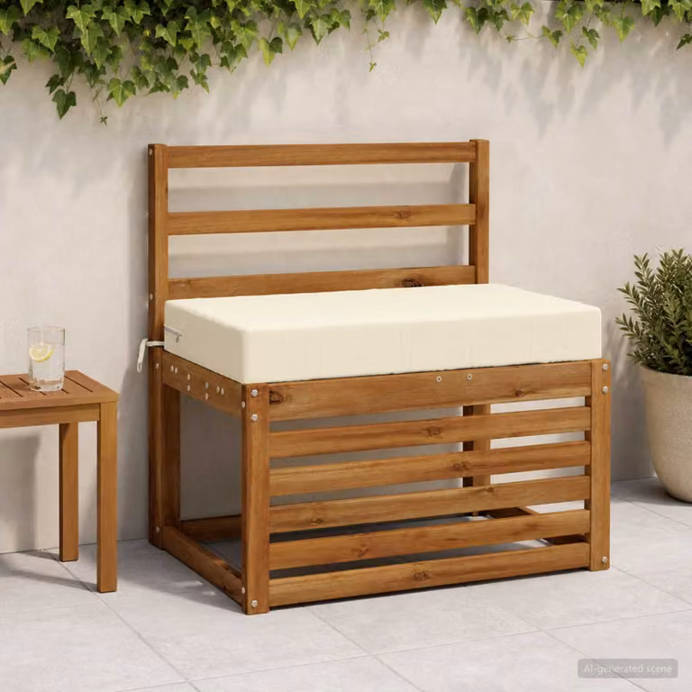 Cuscino per la seduta vidaXL SOEST in poliestere, beige o bianco, con rivestimento lavabile e resistente ai raggi UV