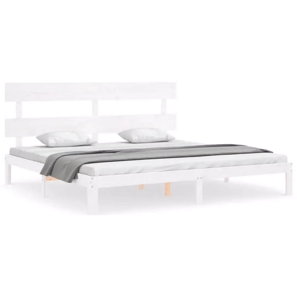 Giroletto vidaXL in legno massello di pino bianco senza materasso 200x200 cm – 2