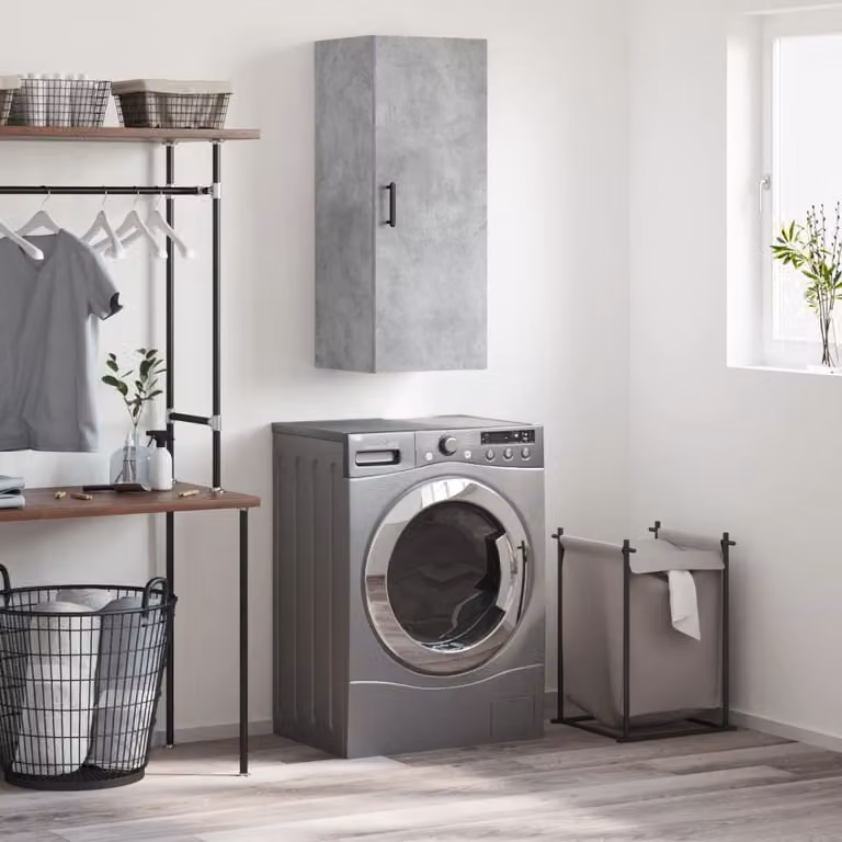 Mobile a parete vidaXL moderno in legno MDF grigio opaco L: 34,5 cm, P: 34 cm, H: 90 cm