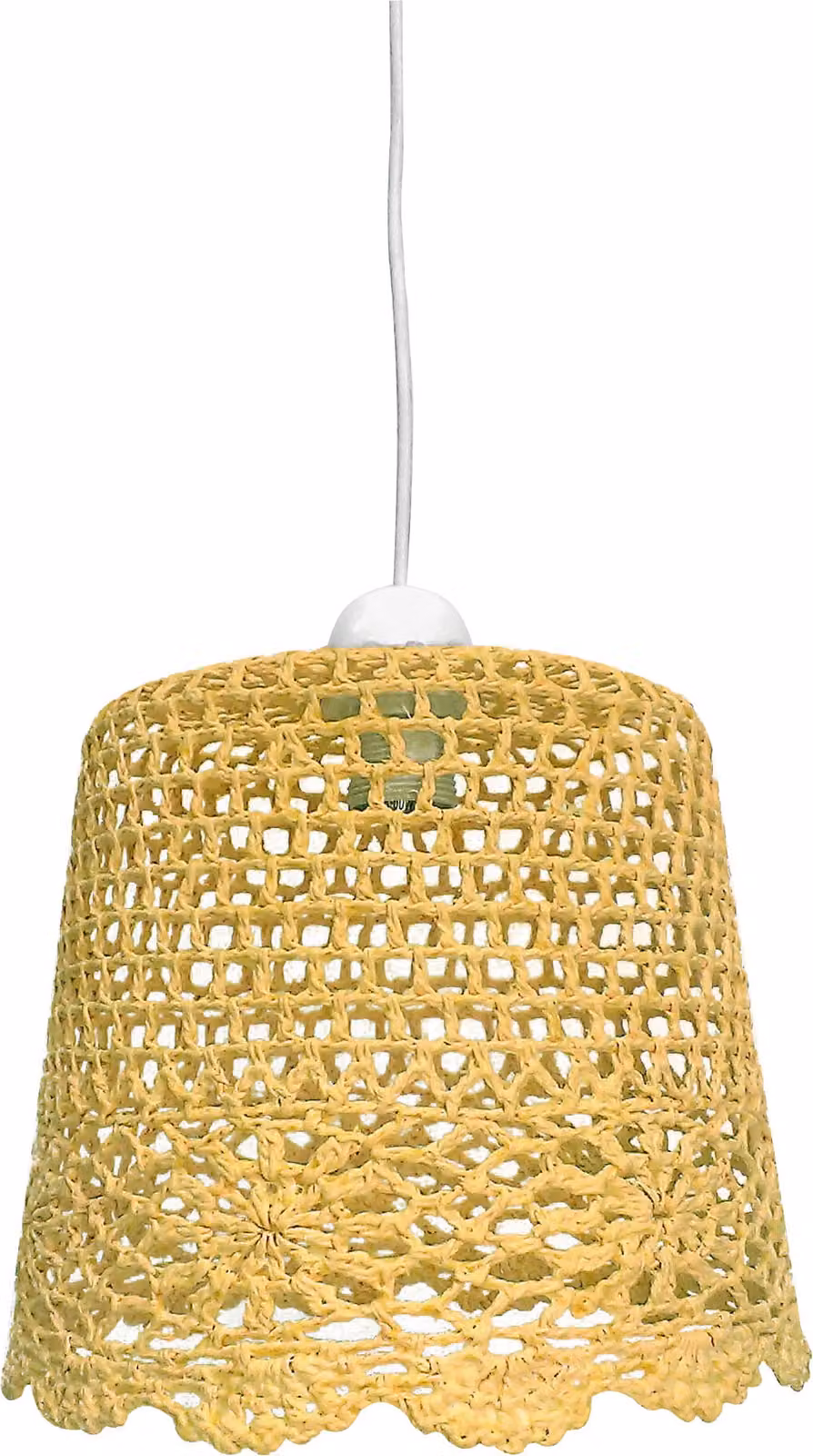 Lampada a sospensione NONNA bianco-gialla 1xE27x60W in tessuto, dimensioni: 100x27x27 cm, IP20, Candellux