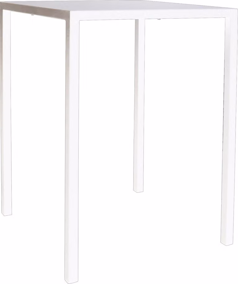 Milani Home - tavolo alto autolivellante 80 x 80 cm h 110 cm, metallo bianco, per bar, ristorante e dehor