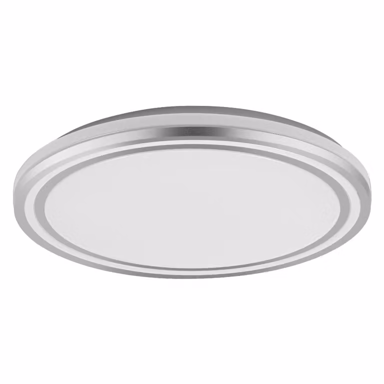 LEDVANCE ORBIS Helman plafoniera con LED, bianco/argento, 24W, 1500lm, 3000K, 830 amichevole bianco caldo, diametro 390mm, viti di montaggio e tappi inclusi