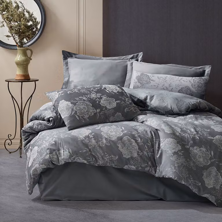 Biancheria da letto in cotone FLORY GREY/220x200 CotoneLOVE JACQUARD