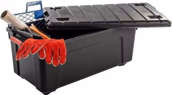 Contenitore mobile da 75 litri nero con ruote