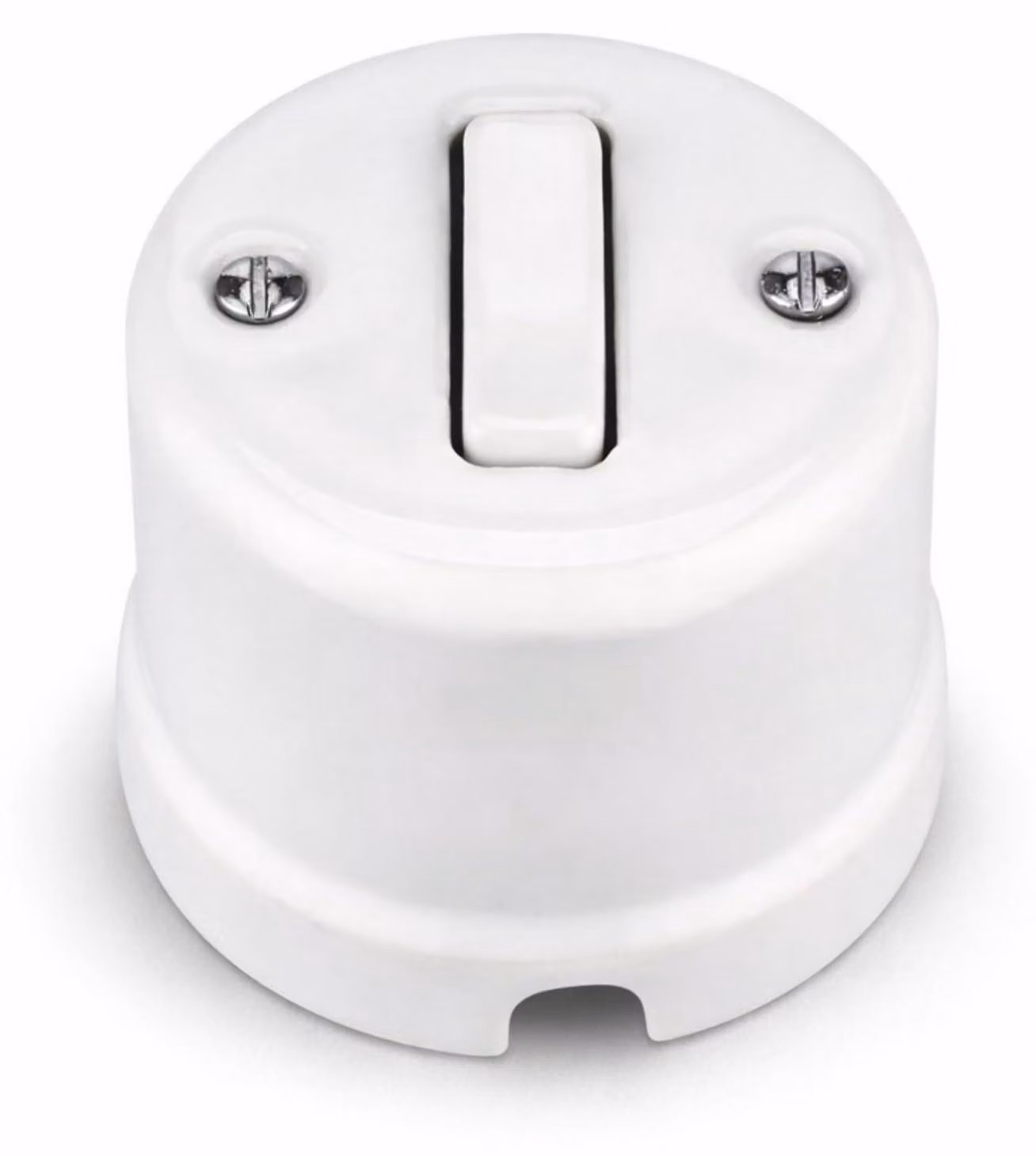 Pulsante campanello in porcellana, stile retrò, colore bianco, confezione da 1 pezzo
