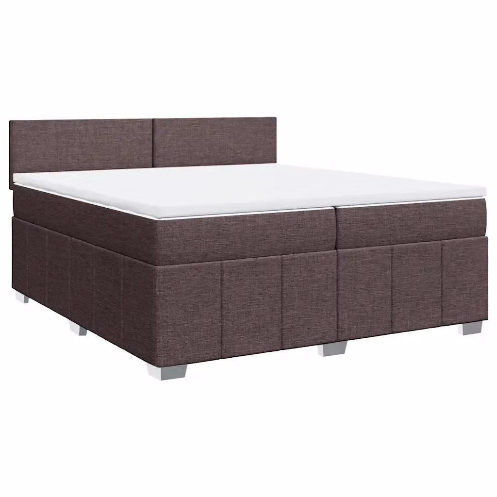 Letto Ibrido vidaXL con Giroletto a Molle e Materasso in Legno di Pino e Tessuto, Marrone e Bianco, L/P: 200 x 200 cm – 2