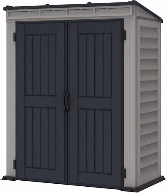 Casetta da Giardino Porta Attrezzi 91x170x202 cm in PVC Grigio/Grigio Scuro