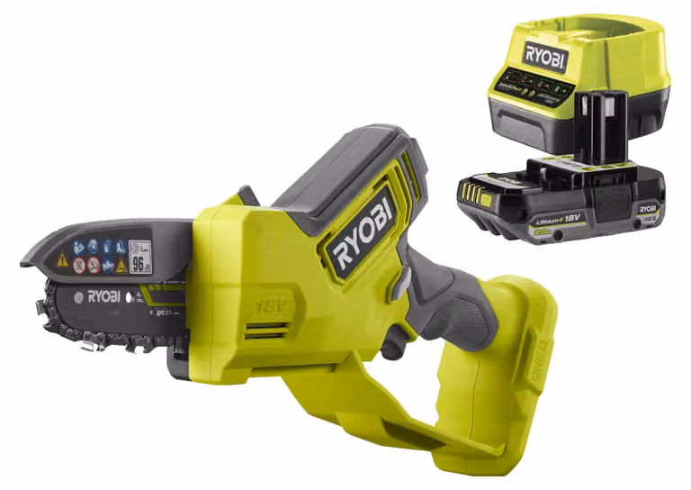 RYOBI - 18V ONE+ hand pruner - Brushless - 10 cm guide - 6 m/s - tool-free tensioner + 2.0 Ah battery & charger - RY18PSX10A-120