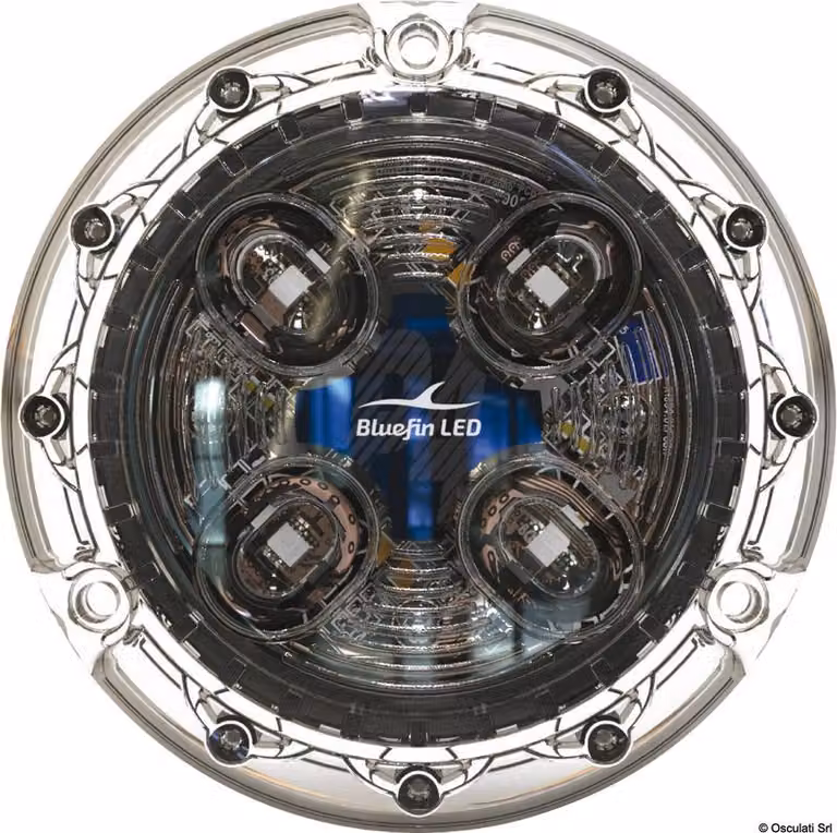 Lampada subacquea PIRANHA P4 POLYMER LED bianca + blu Osculati 13.350.03