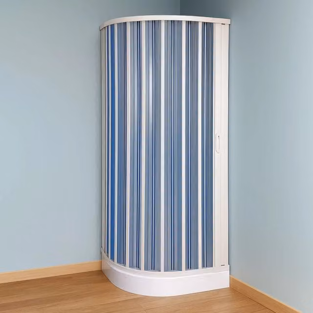 Box doccia soffietto semicircolare pvc guide estensibili aperture reversibili *** misure 78-90 x 78-90 cm, confezione 1