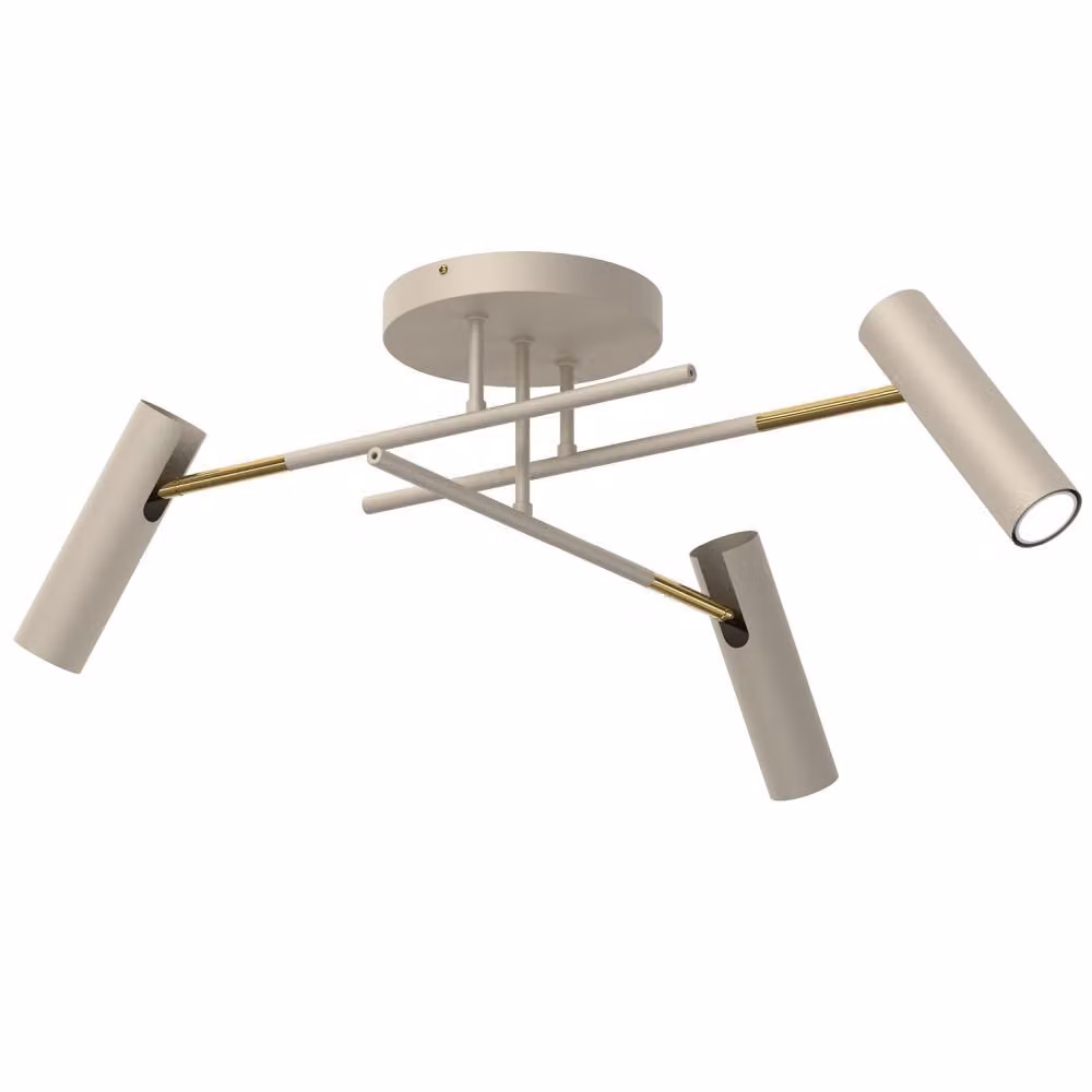 Lampada a sospensione Axion color crema-oro lucido, 3xGU10x8W, metallo, dimensioni: 24x89x89 cm, IP20, Luminex
