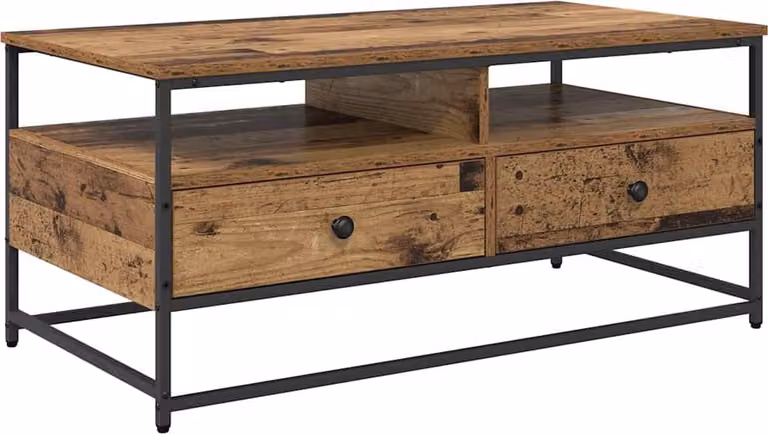 Tavolino da salotto con cassetto Legno vecchio 100 x 51 x 45 cm