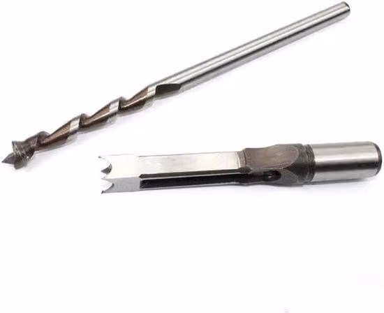 Trapano a colonna per scanalature rettangolari e foratura a foro tondo, con accessorio a pressione - Set da 8 mm per lavorazione del legno