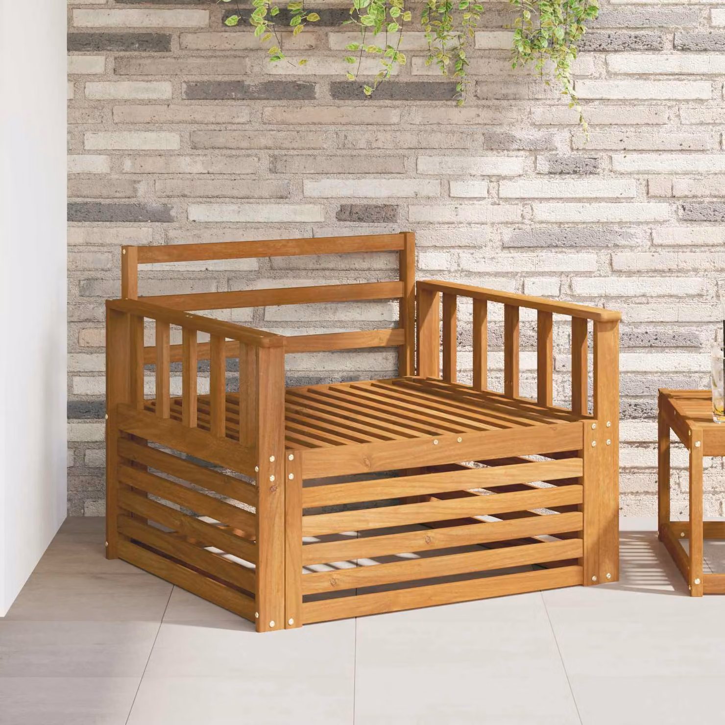 Set di 2 divani da esterno vidaXL in legno di acacia color marrone con design moderno