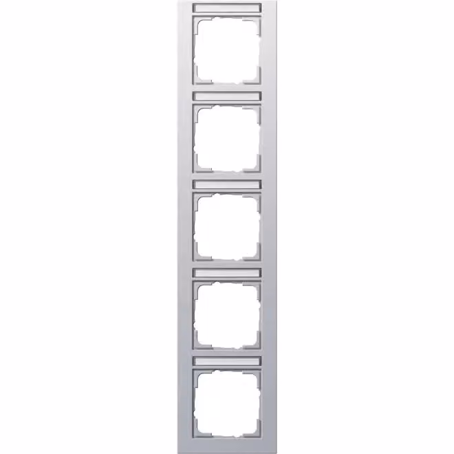 Gira 111525 Cornice di copertura a 5 moduli BSF verticale Gira E2, colore alluminio