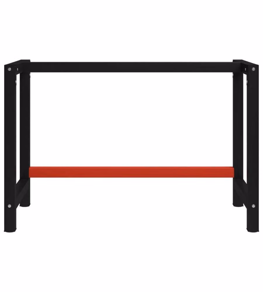vidaXL Telaio per Banco da Lavoro in Metallo Nero e Rosso L/P/H: 120 x 57 x 79 cm – 2