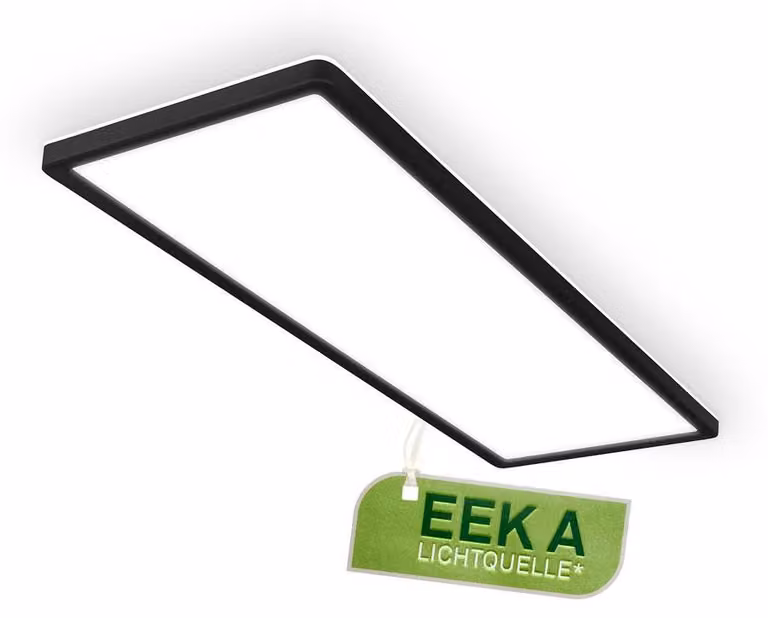 Briloner Pannello LED con sorgente luminosa EEK A* 58 cm rettangolare 14W, 3000lm, 4000K bianco neutro backlight nero - Plafoniera LED soggiorno camera ufficio