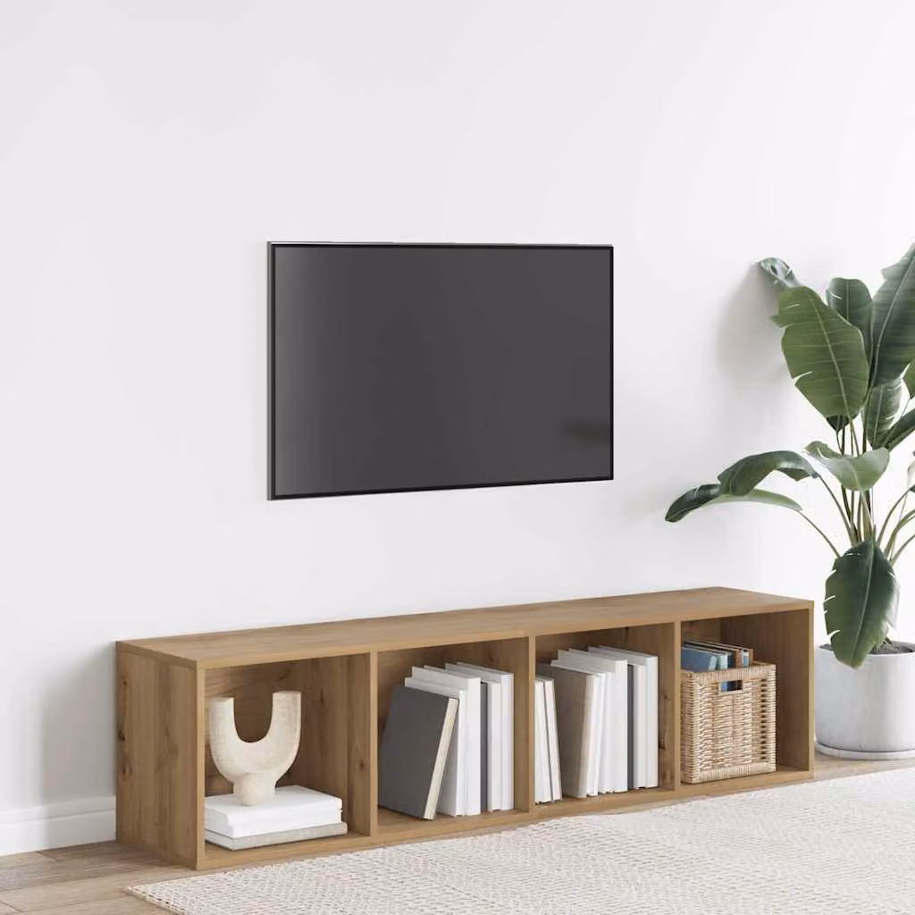 Libreria e Mobile TV vidaXL in MDF Rovere Artigianale, Colore Marrone, L 36 cm x P 30 cm x H 143 cm