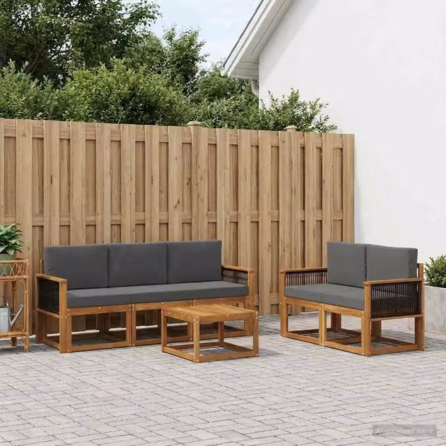 Set di divani da esterno 6 pz Naturale e Antracite 3384993
