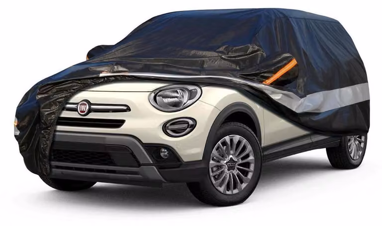Copertura per auto, 10 strati, impermeabile e traspirante, per Fiat 500X (2014-2022), colore nero