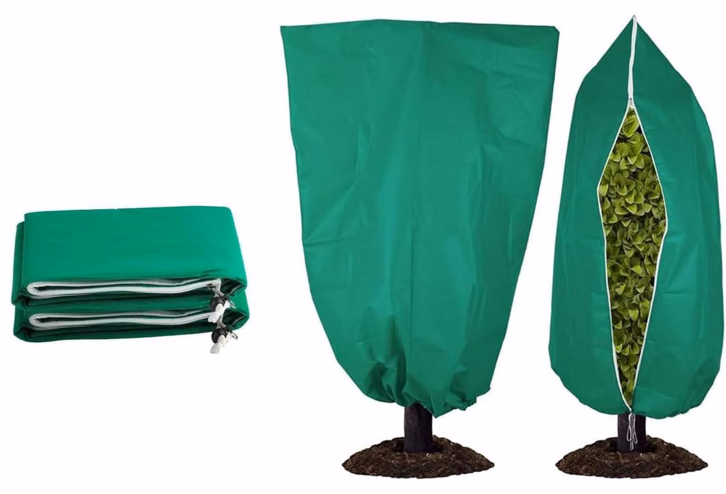 Coperture protettive per piante, inverno, confezione da 2, dimensioni 80x120 cm, con cerniera e cordoncino