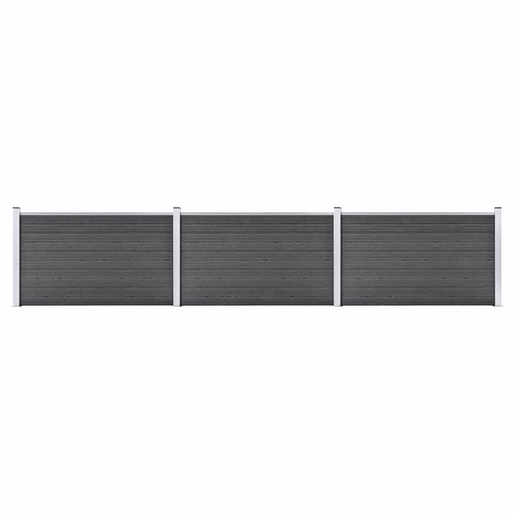 Maison Exclusive - Set di elementi per recinzione in WPC 526x105 cm, nero