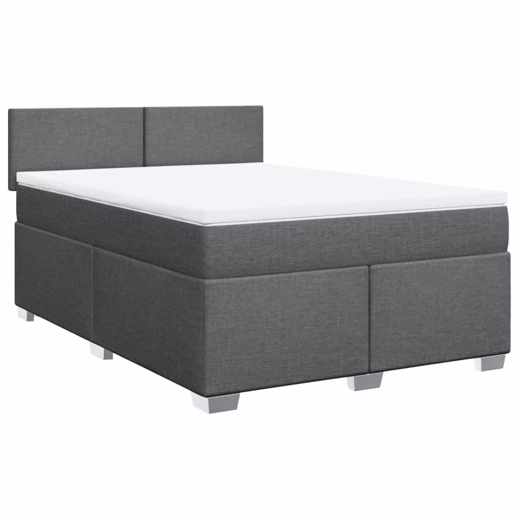 Giroletto a Molle con Materasso Grigio Scuro 140x200cm Tessuto