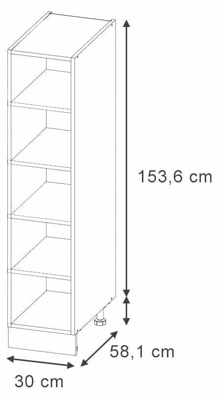 Scaffale da cucina Vicco Fame-Line Antracite 30 cm senza piano di lavoro, Model 63253