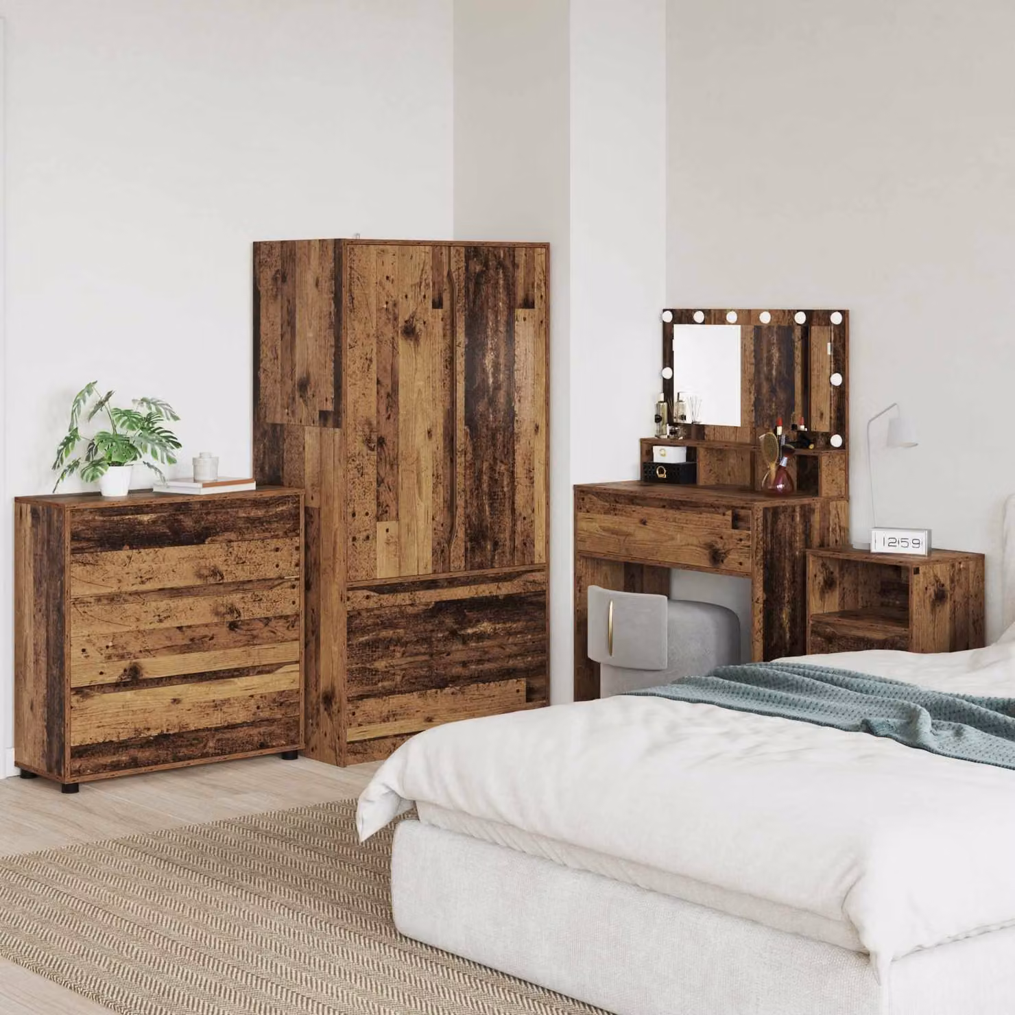 Armadio vidaXL in legno marrone con ante a battente per camera da letto o soggiorno L: 80 cm, P: 31 cm, H: 81 cm