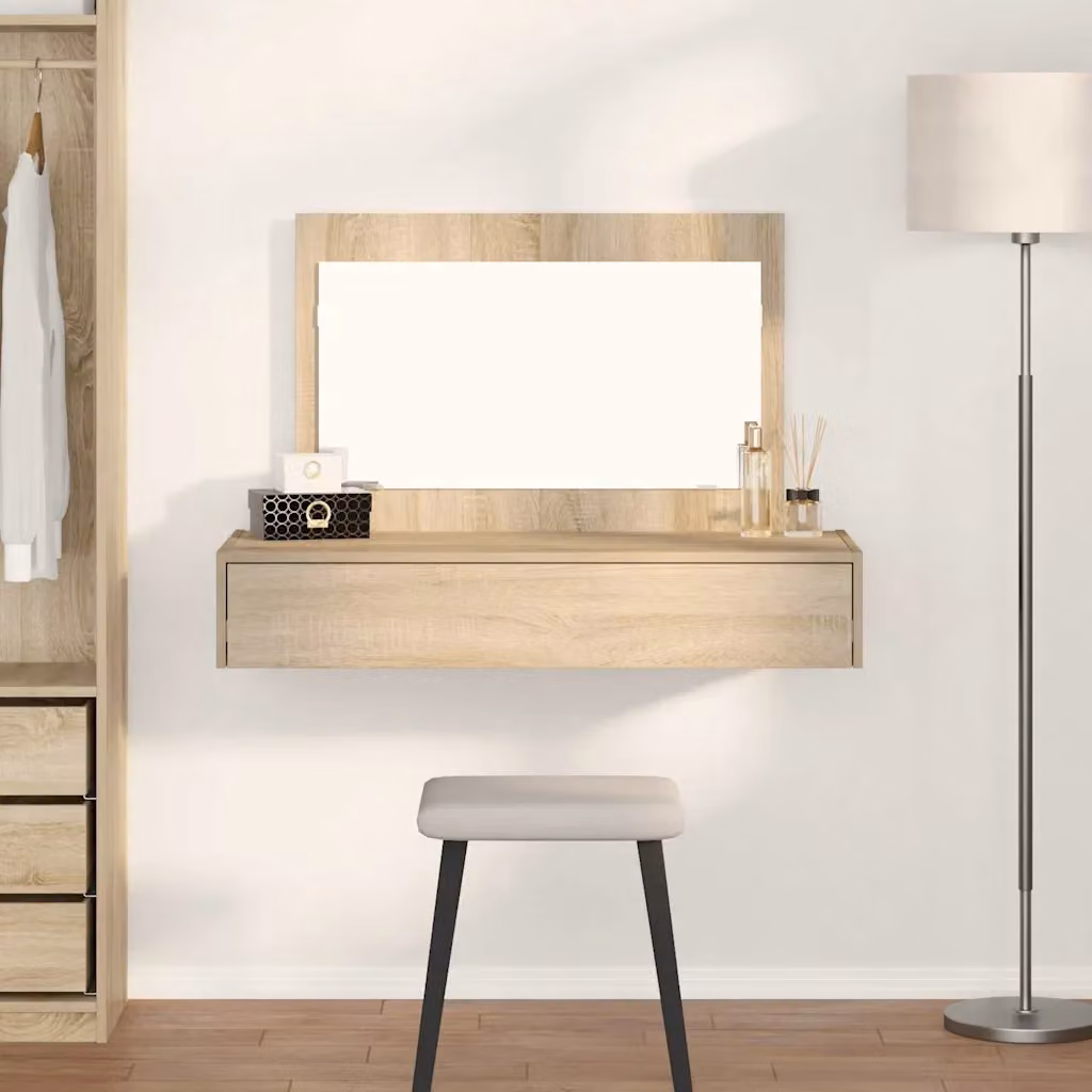vidaXL Tavolo da Trucco Moderno in Legno Marrone L: 100 cm, P: 40 cm, H: 70 cm
