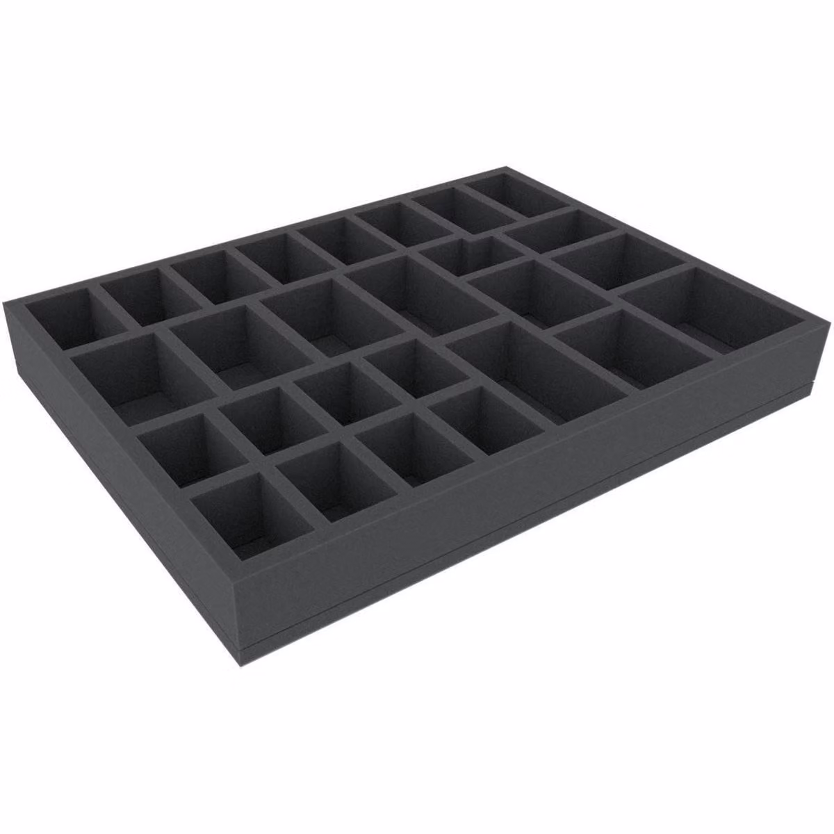 Inserto in schiuma con 27 scomparti, 394x294x50 mm, per giochi da tavolo e miniature