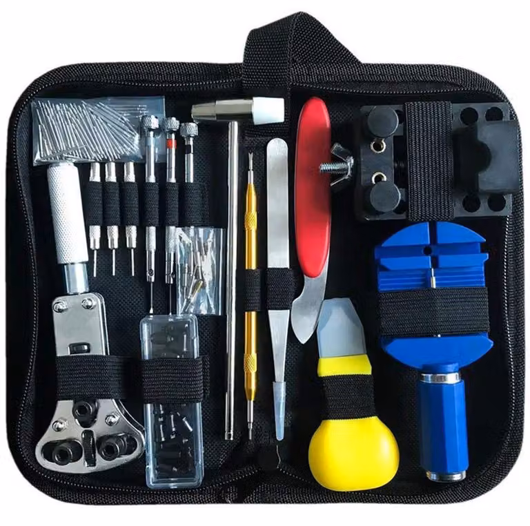Kit di riparazione orologi, 147 pezzi, con apri cassa e strumento per rimuovere le maglie del cinturino, per la riparazione di orologi