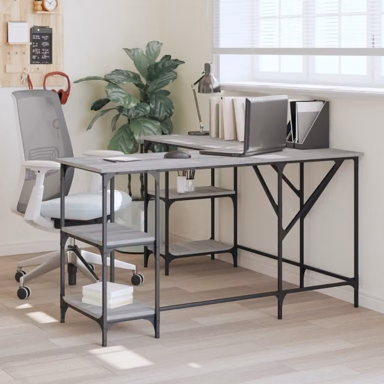 Maison Exclusive - Scrivania Grigio Sonoma 139x139x75 cm Materiale ligneo