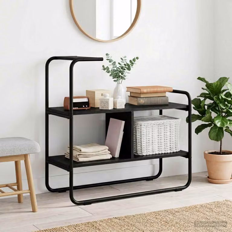 vidaXL Tavolo consolle moderno nero L: 80 cm, P: 35 cm, H: 75 cm