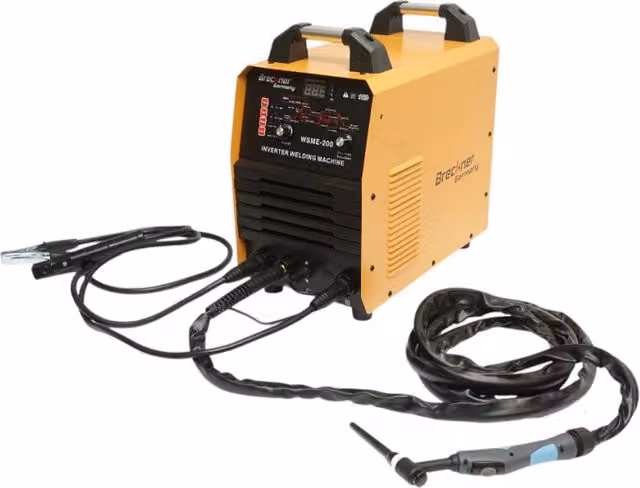 Saldatrice inverter TIG Pulse AC/DC e MMA 250A con display digitale Breckner Germany colore giallo