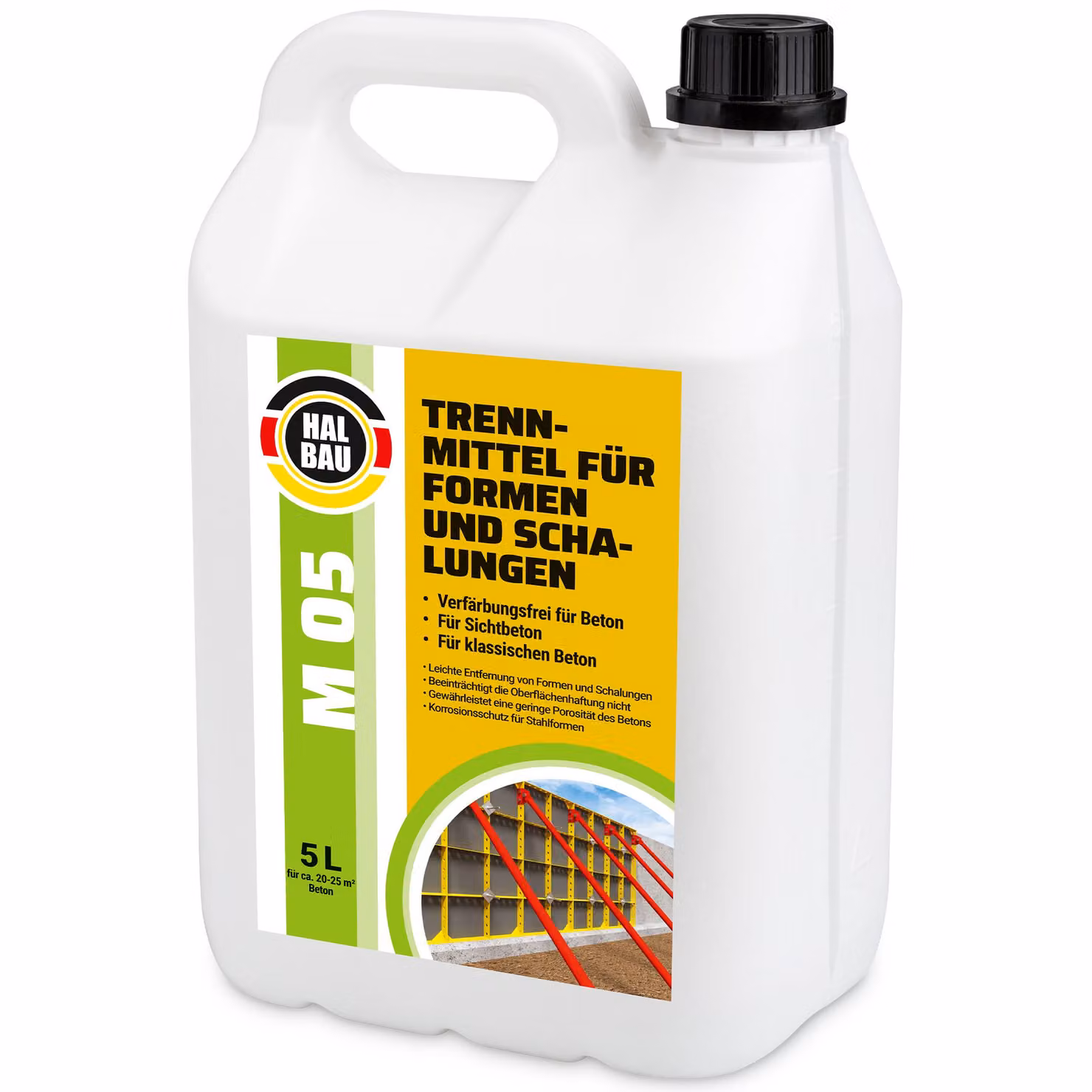 Distaccante 5L per casseforme, ideale per malte a base di gesso. Agente distaccante HALBAU M05