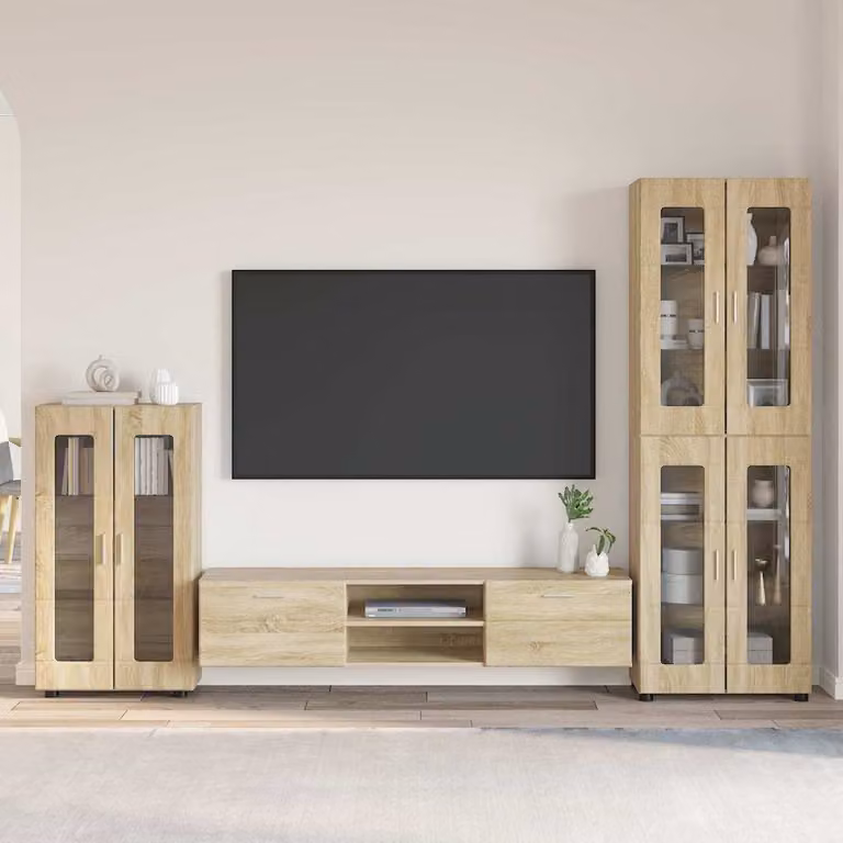 Set mobile TV vidaXL FLORIN in 3 pezzi, Rovere Sonoma, L/P/H: 150 x 39 x 30 cm