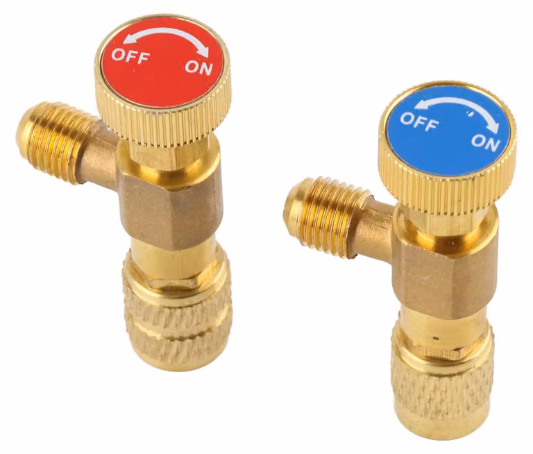 Set di 2 valvole di sicurezza R410A/R22 per condizionatori, attacco da 1/4"