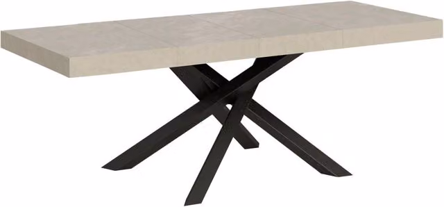 Tavolo Allungabile Volantis Premium GIORDANOSHOP Colore Cashmere con Telaio Antracite L/P/H: 160-420 x 90 x 77 cm – 1