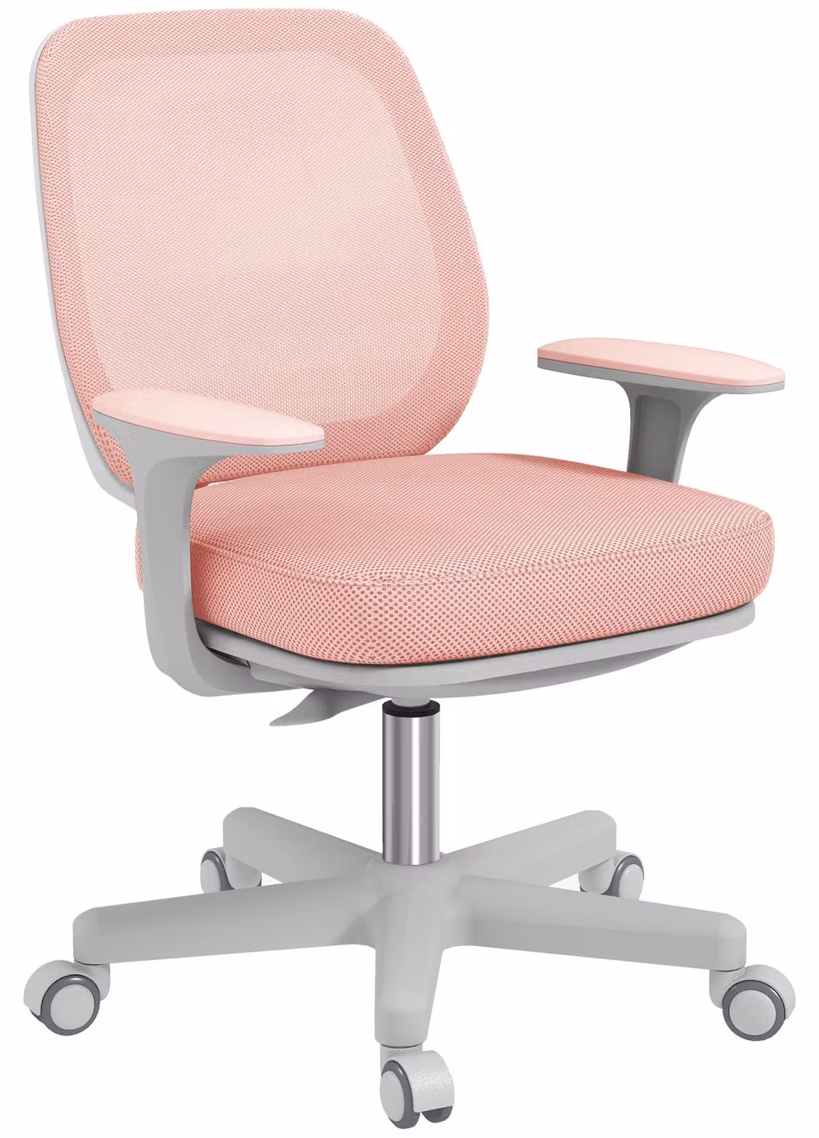 Sedia da ufficio ergonomica - Sedia da scrivania - Regolabile in altezza - Girevole - Con braccioli - Con rotelle - Imbottita - Rosa