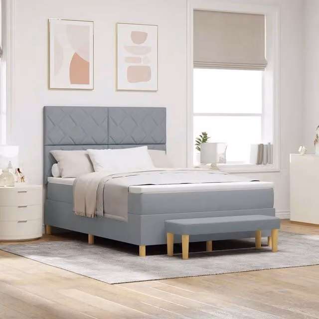 Letto a molle con cuscino vidaXL Grigio, L/P/H: 160 x 200 x 128 cm – 1