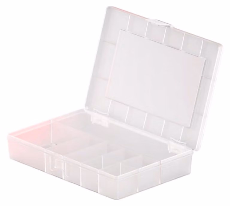 Scatola d'assortimento PP, 13 scomparti, trasparente