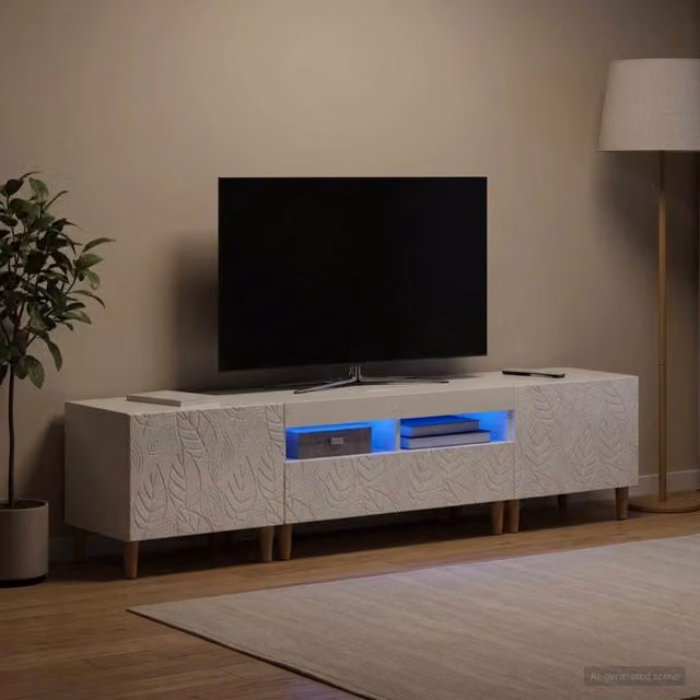 Mobile TV LED a 3 pezzi DELFT Bianco Lucido 3416763