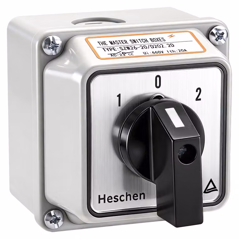 Interruttore rotativo universale, 660 V, 20 A, 3 posizioni, 8 connessioni,