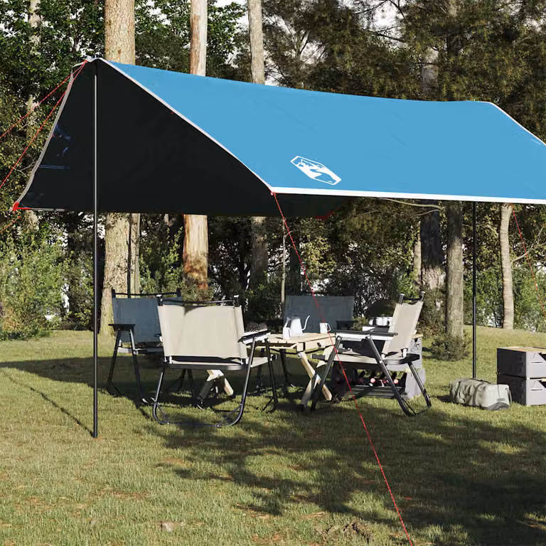 Telone da campeggio impermeabile vidaXL blu in poliestere L/P/H: 430 x 380 x 210 cm