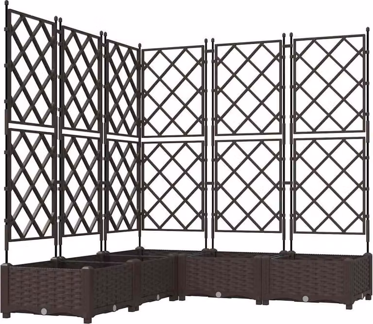 Vaso da giardino 5 pcs Marrone 120 x 120 x 125,5 cm Plastica