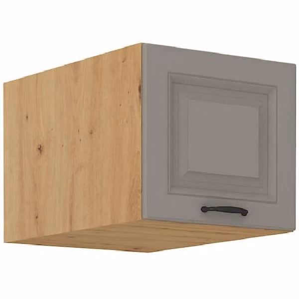 Armadietto superiore con anta a battente SOPHIA - larghezza 40 cm, grigio chiaro / rovere artisan